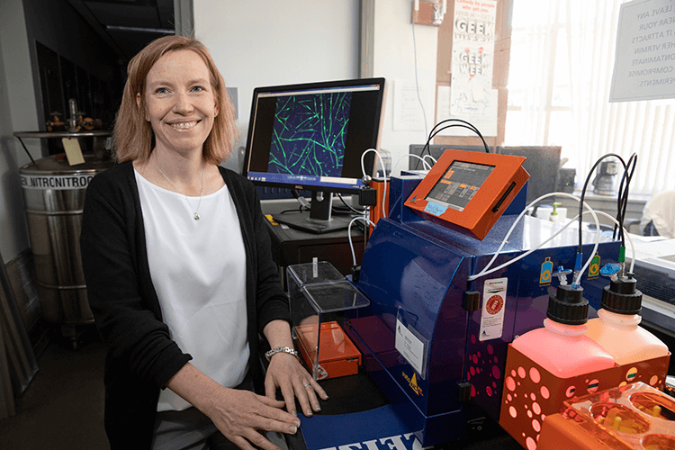 Amy Wagers pictured in her lab.